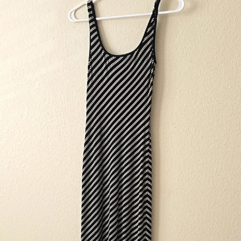 Cache Black and White Sleeveless Sheath stretchy  Maxi Dress‎ small